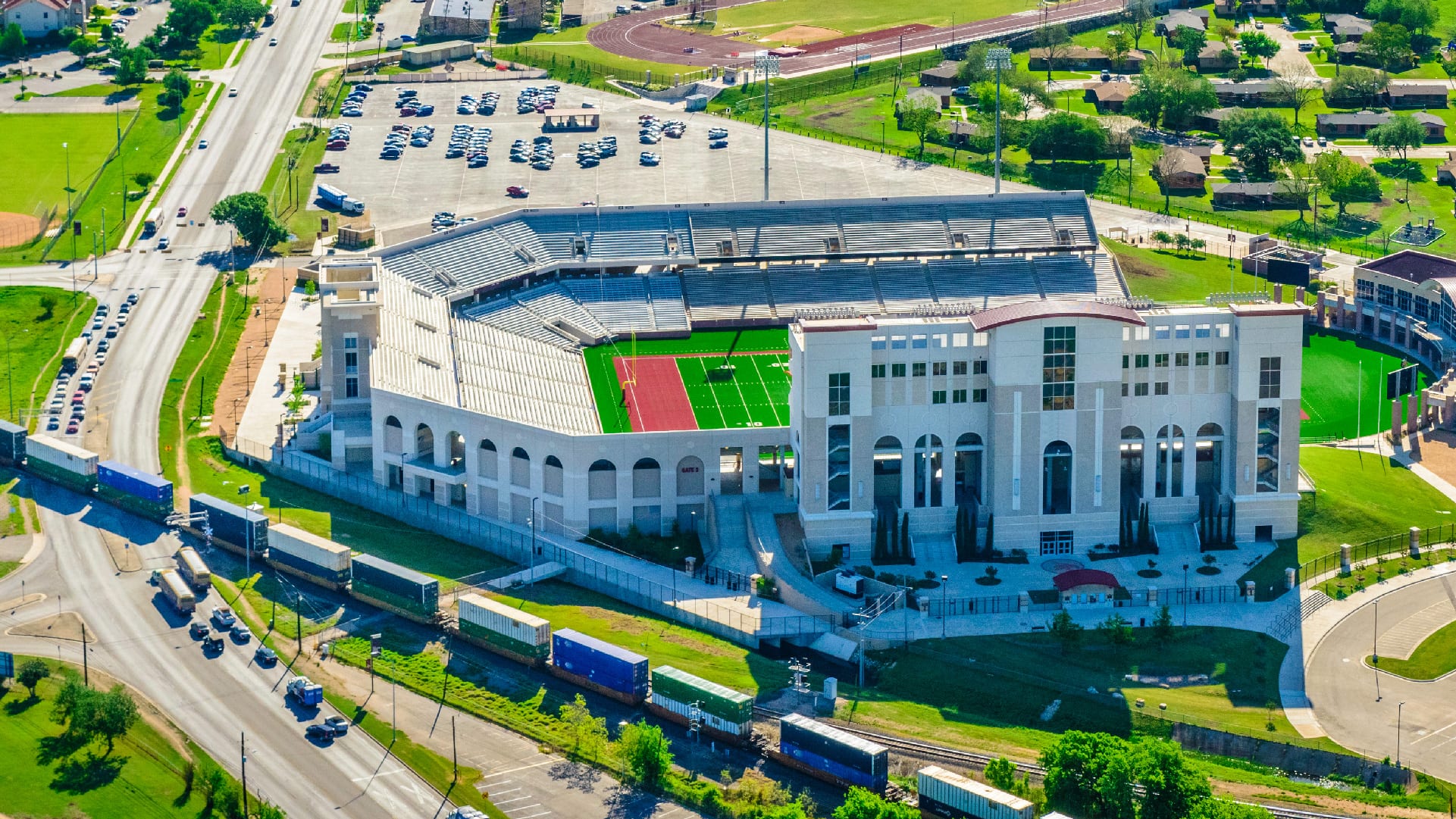 birds eye view of a stadium