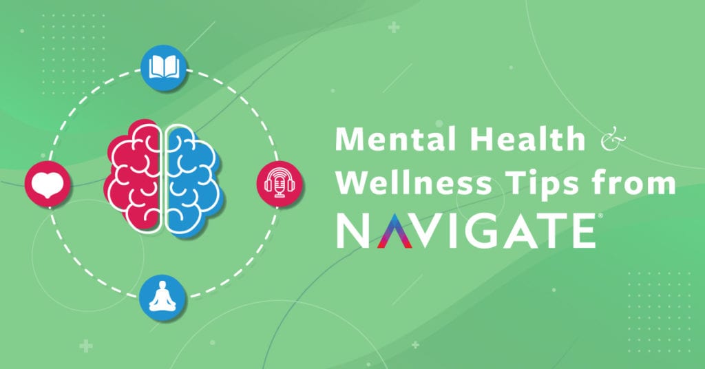 Mental Health and Wellness Practical Tips from navigate with health symbol